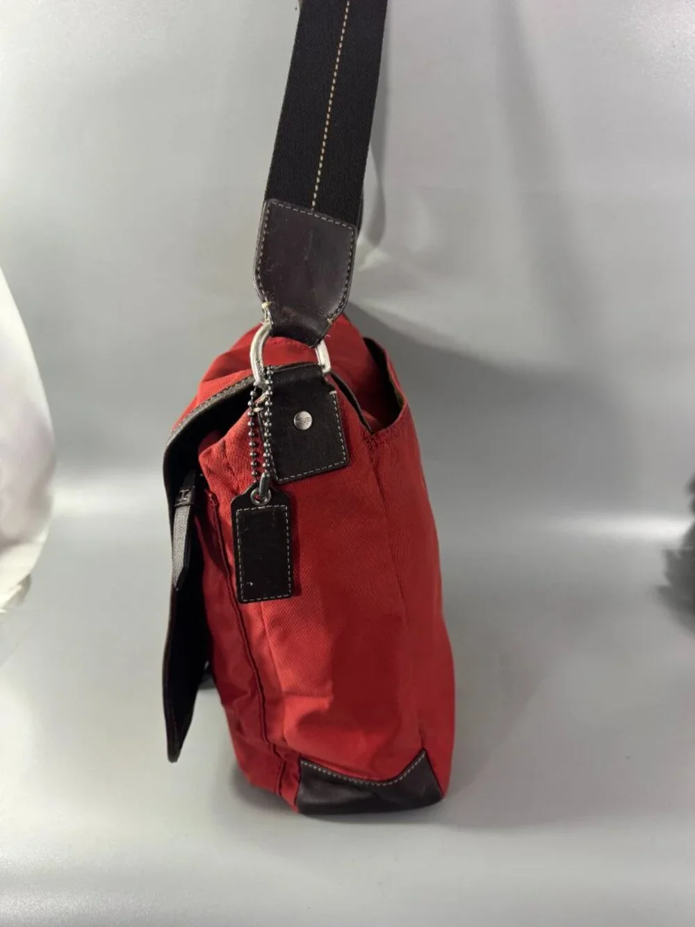Authentic Coach F70665 Red Nylon Messenger Bag